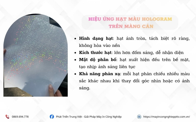 Đặc điểm hiệu ứng trên màng cán 7 màu hologram